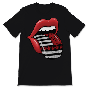 Canada Day Kiss Me I'm Canadian Lips Tongue USA Unisex T-Shirt