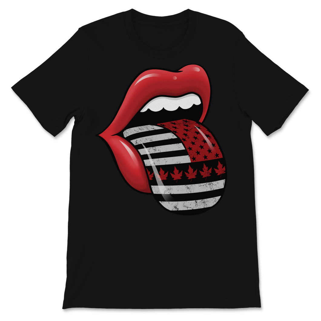 Canada Day Kiss Me I'm Canadian Lips Tongue USA Unisex T-Shirt