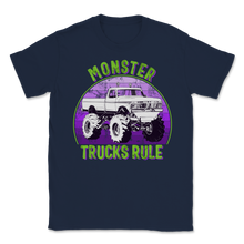 Load image into Gallery viewer, Monster Truck Rule Vintage Sunset Birthday Kids Boy Unisex T-Shirt
