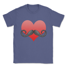Load image into Gallery viewer, Mustache Love Heart Valentines Day Beard Men Funny Unisex T-Shirt
