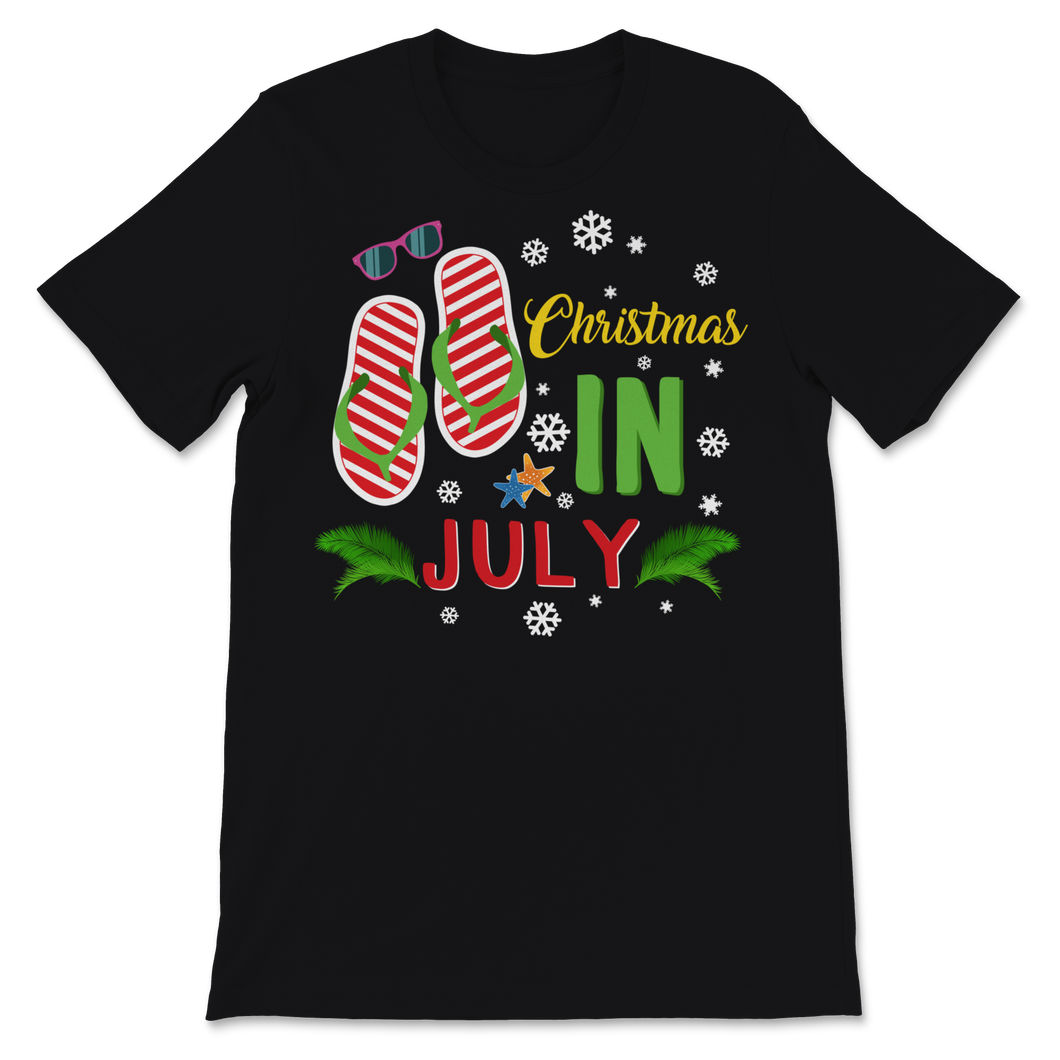 Christmas In July Beach Flip Flops Sunglasses Sun Unisex T-Shirt