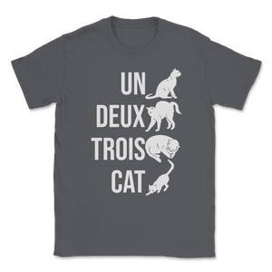 Cat French Pun Un Deux Trois Learn French Numbers Unisex T-Shirt