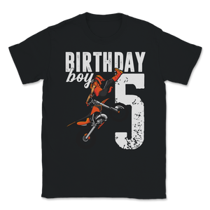 5th Birthday Party Boy 5 Years Old Dirt Bike Party Unisex T-Shirt