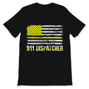 911 Dispatcher Shirt USA Yellow Thin Gold Line Flag Unisex T-Shirt