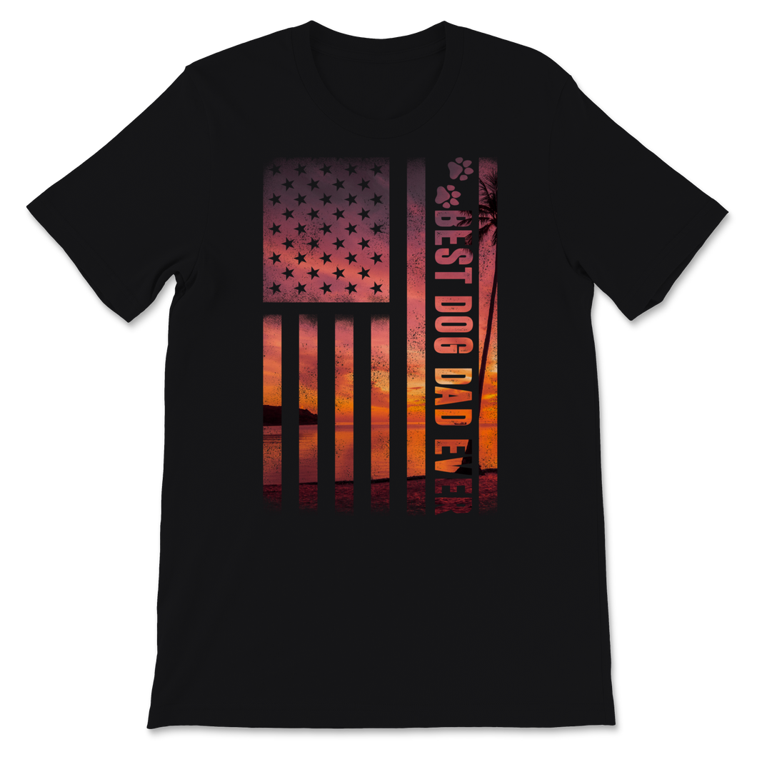 Best Dog Dad Ever USA American Flag Father's Day Gift Unisex T-Shirt