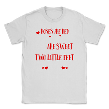 Load image into Gallery viewer, Pregnancy Announcement Red Roses Sweet Valentines Day Unisex T-Shirt
