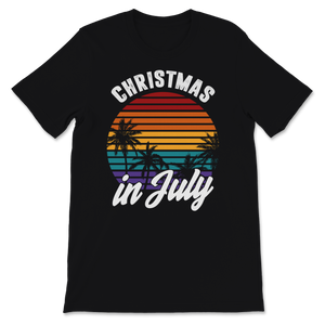 Christmas In July Vintage Beach Hawaii Palms Summer Unisex T-Shirt