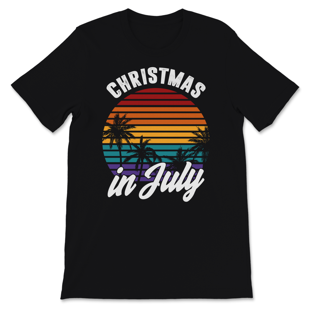 Christmas In July Vintage Beach Hawaii Palms Summer Unisex T-Shirt
