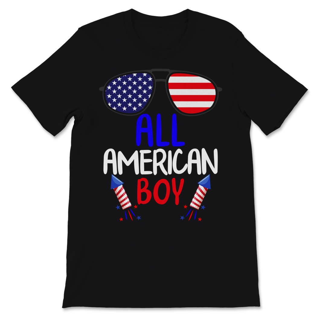 All American Boy 4th of July USA Flag Sunglasses Unisex T-Shirt