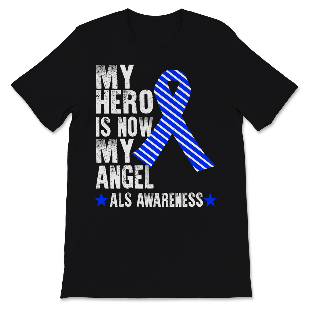 Als Awareness My Hero Is Now My Angel Blue Ribbon Unisex T-Shirt