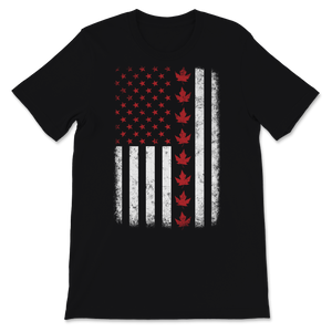 Canada Day Retro USA American Red Canadian Flag Maple Unisex T-Shirt