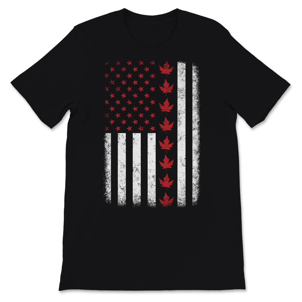 Canada Day Retro USA American Red Canadian Flag Maple Unisex T-Shirt