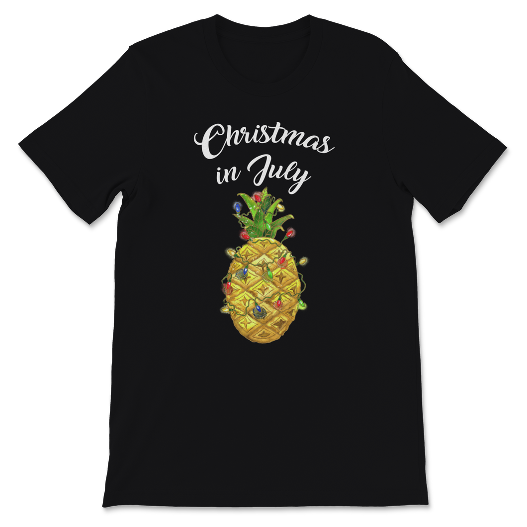 Christmas In July Pineapple Xmas Tree Lights Beach Unisex T-Shirt