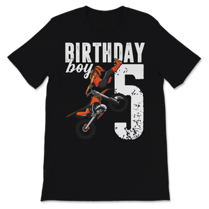 5th Birthday Party Boy 5 Years Old Dirt Bike Party Unisex T-Shirt