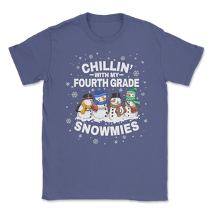 Chillin' With Fourth Grade Snowmies Christmas Proud Unisex T-Shirt