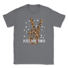 Load image into Gallery viewer, Peace Love and Santa Christmas Leopard Trendy Print Unisex T-Shirt
