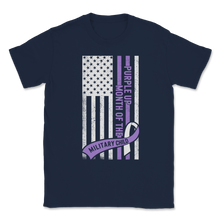 Load image into Gallery viewer, Military Child Month April Purple Up Awareness Ribbon Unisex T-Shirt
