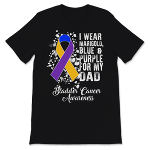 Bladder Cancer Awareness I Wear Marigold Blue And Unisex T-Shirt