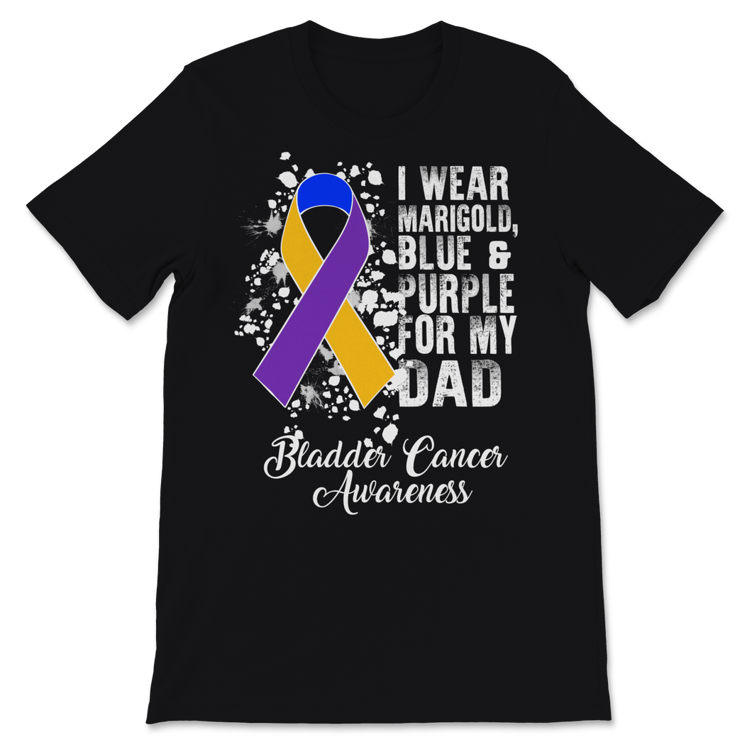 Bladder Cancer Awareness I Wear Marigold Blue And Unisex T-Shirt