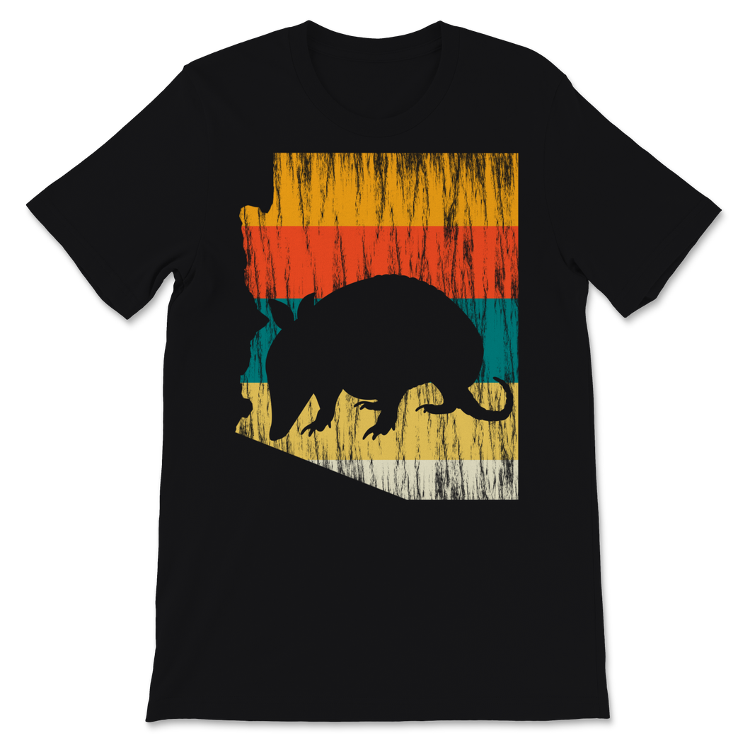 Arizona Map Armadillo Elk Vintage Sunset Nature Animal Unisex T-Shirt