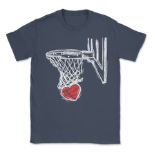 Load image into Gallery viewer, Basketball Valentines Day Love Cute Heart Basket Hoops Unisex T-Shirt
