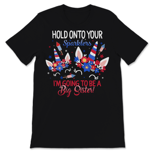 Big Sister Sparkler 4th of July Cute Unicorns Unisex T-Shirt