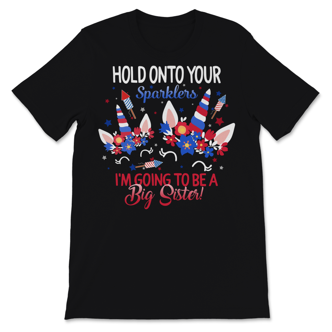 Big Sister Sparkler 4th of July Cute Unicorns Unisex T-Shirt