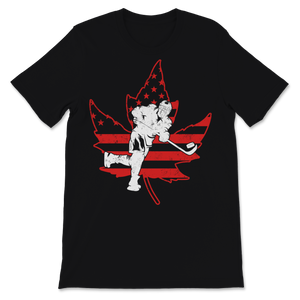 Canada Day Retro Hockey Player USA American Red Unisex T-Shirt