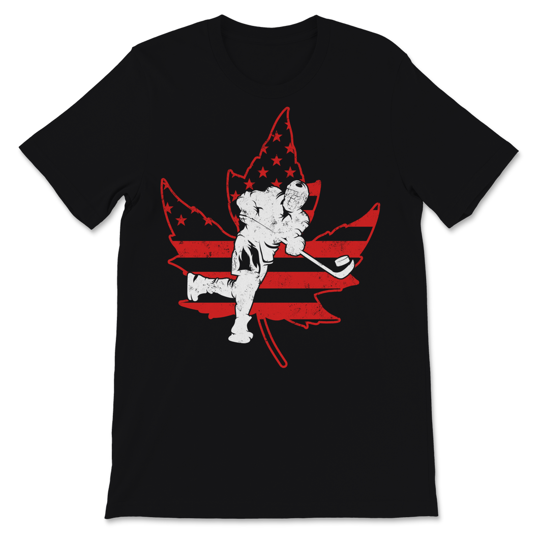 Canada Day Retro Hockey Player USA American Red Unisex T-Shirt