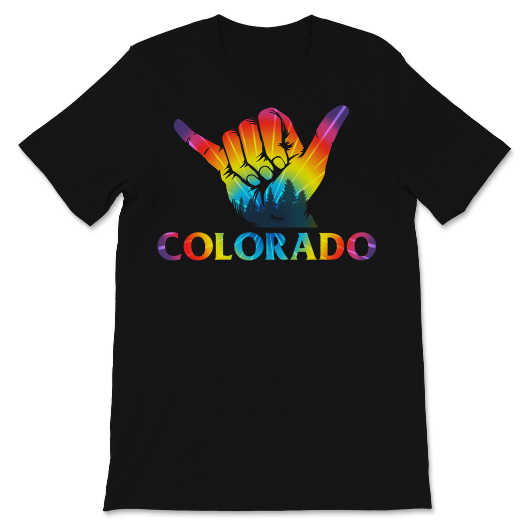 Colorado State Flag Shaka sign Colorado Day Mountains Unisex T-Shirt