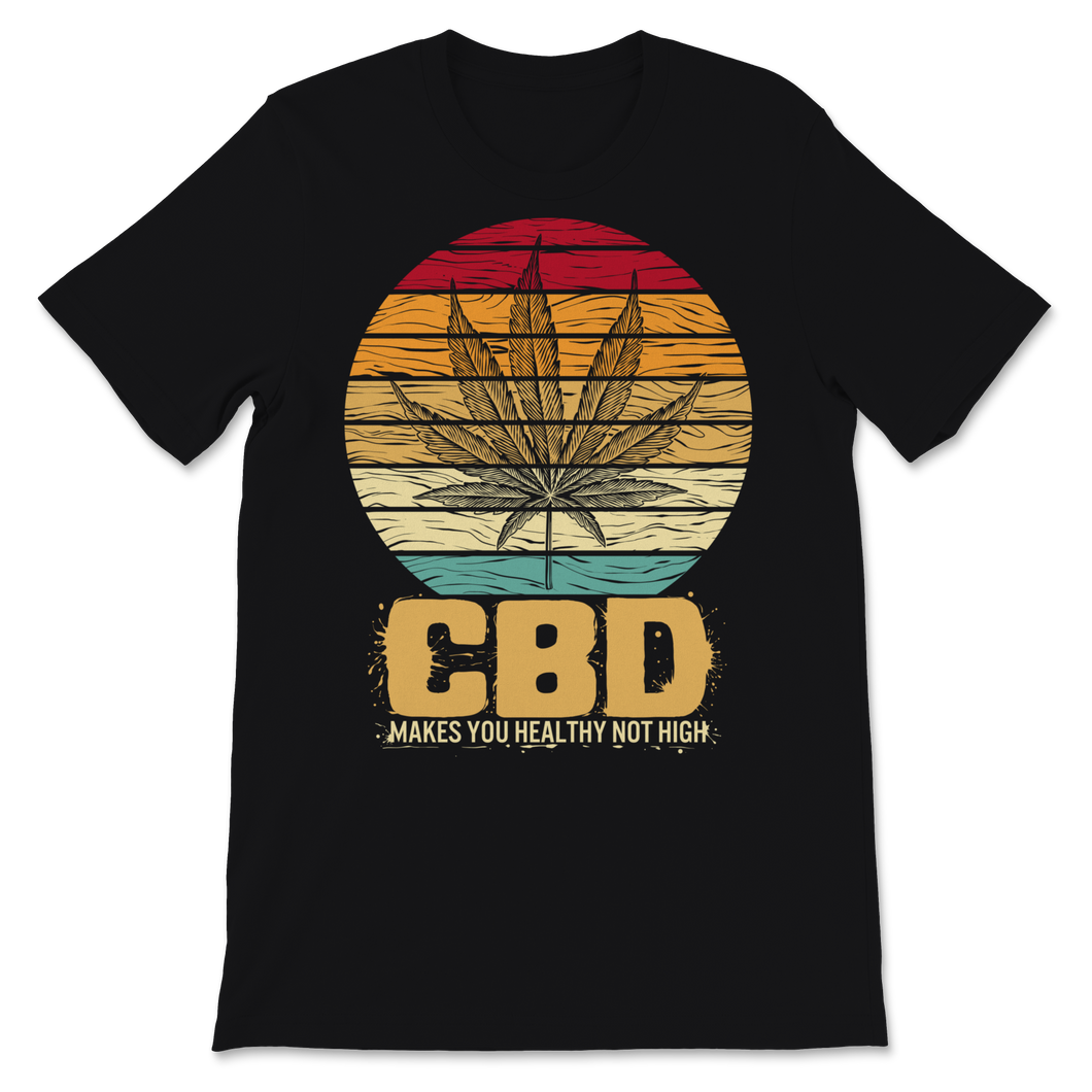 CBD Makes You Healthy Not High Vintage Sunset Unisex T-Shirt