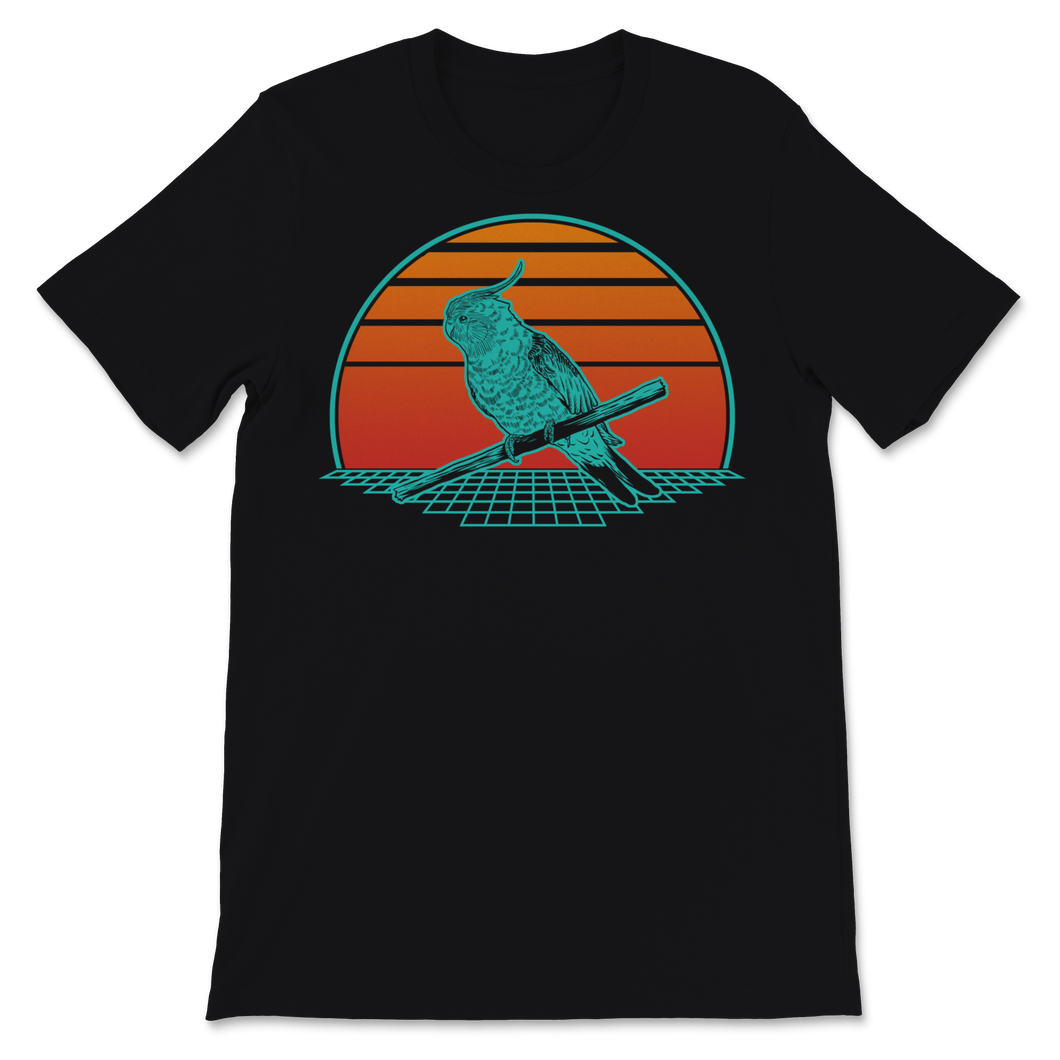 Cockatiel Birb Parrot Vaporwave Sunset Budgie Kawaii Unisex T-Shirt
