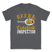 Load image into Gallery viewer, Lutefisk Norwegian Fish UFFDA Choice Inspector Unisex T-Shirt
