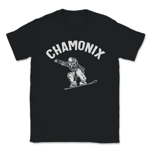 Chamonix Snowboarding France Ski Winter Snowboard Men Unisex T-Shirt