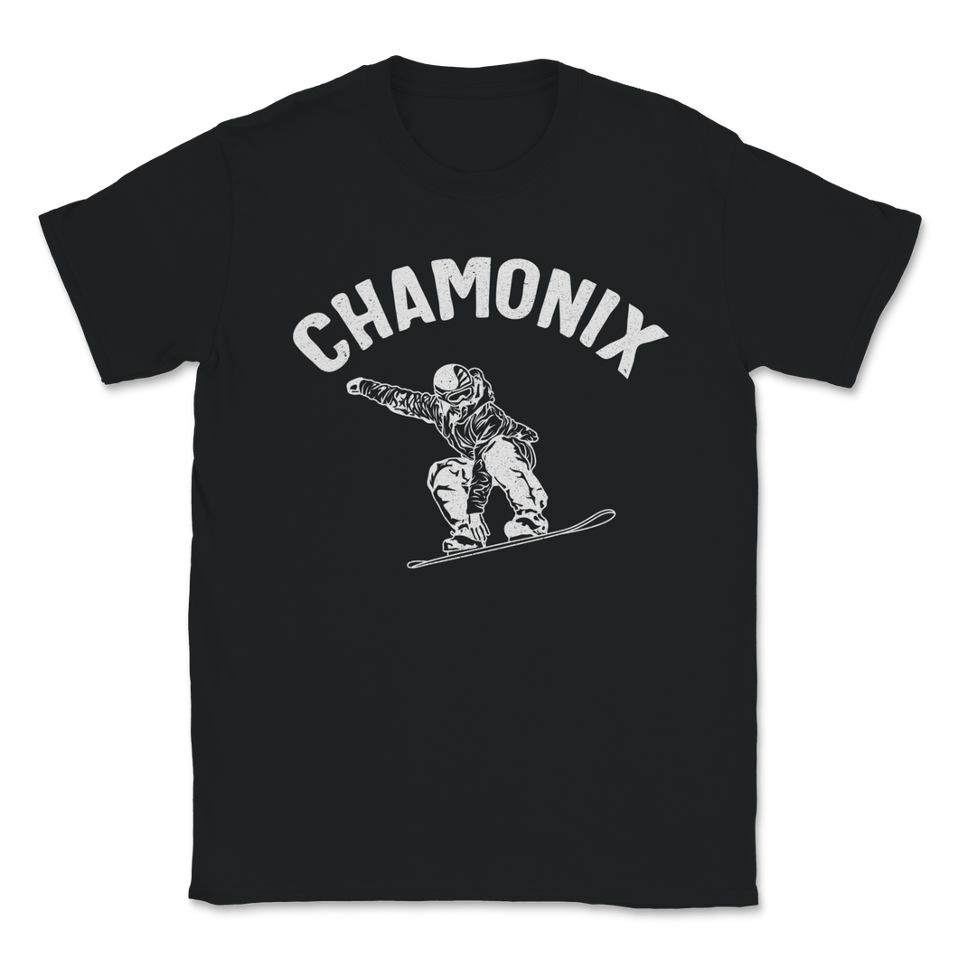 Chamonix Snowboarding France Ski Winter Snowboard Men Unisex T-Shirt