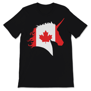 Canada Day Cute Unicorn Red Canadian Flag Maple Leaf Unisex T-Shirt