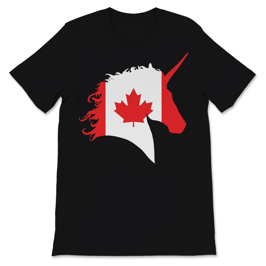 Canada Day Cute Unicorn Red Canadian Flag Maple Leaf Unisex T-Shirt