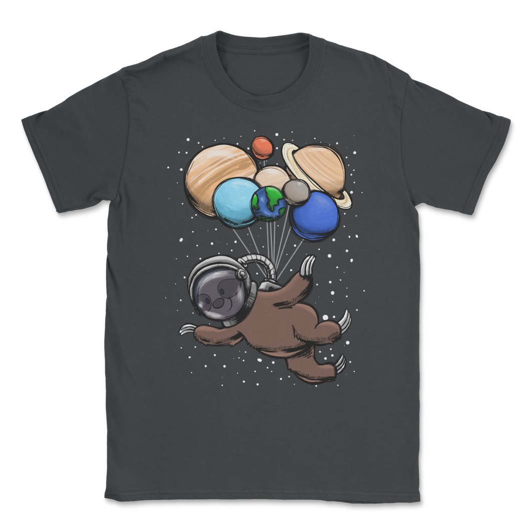 Astronaut Sloth Space Stars Cute Lazy Animals Galaxy Unisex T-Shirt