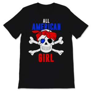 All American Girl Pirate 4th of July USA American Unisex T-Shirt