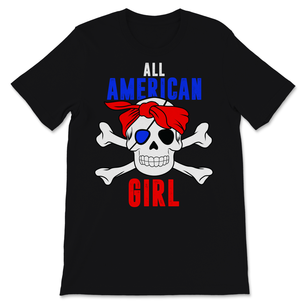 All American Girl Pirate 4th of July USA American Unisex T-Shirt