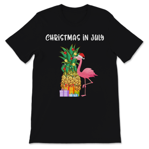 Christmas In July Pineapple Xmas Tree Flamingo Santa Unisex T-Shirt
