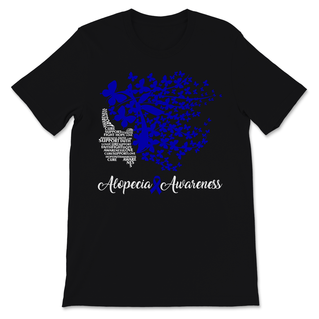 Alopecia Awareness Strong Woman With Butterflies Hair Unisex T-Shirt