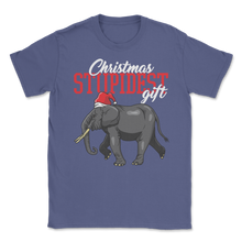 Load image into Gallery viewer, Elephant Stupidest Gift Wearing Santa Hat for Women Unisex T-Shirt

