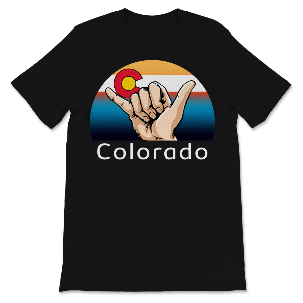 Colorado State Flag Shaka sign Colorado Day Mountains Unisex T-Shirt