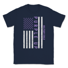 Load image into Gallery viewer, Military Child Month April Purple Up Awareness Ribbon Unisex T-Shirt
