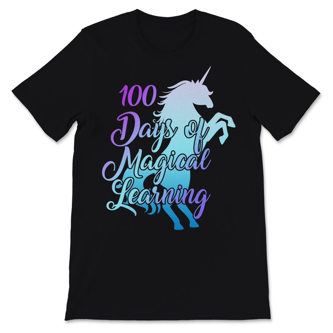 100th Day Of School Shirt For Girls Cute Unicorn 100 Unisex T-Shirt