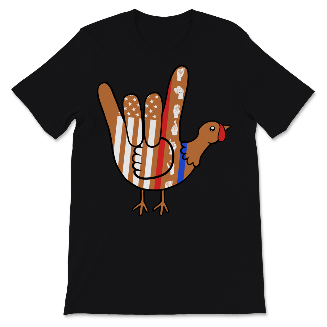 American Sign Language I Love You Thanksgiving Turkey Unisex T-Shirt