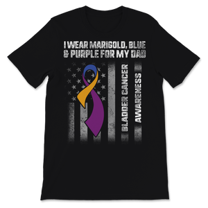 Bladder Cancer Awareness I Wear Marigold Blue And Unisex T-Shirt