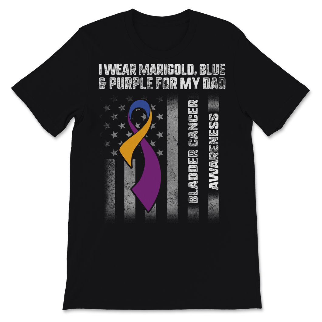 Bladder Cancer Awareness I Wear Marigold Blue And Unisex T-Shirt