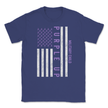 Load image into Gallery viewer, Military Child Month April Purple Up Awareness Ribbon Unisex T-Shirt
